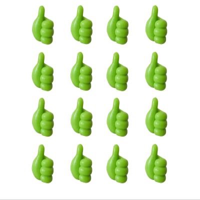 Cord Holder for Nightstand, Cord Holders for Charging Cables, Wire Holders for Cords, Desk Cable Holder for Thumbs Up Wall Hooks, for Hanging Phone Computer Cable, Keys (16PCS-Green)