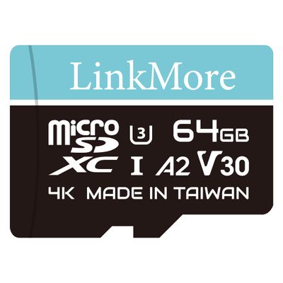 LinkMore 64GB Lite Micro SD Card, A2, UHS-I, U3, V30, Class 10 Compatible, Max Sequential Read up to 100MB/s, Max Sequential Write up to 30MB/s, SD Adapter Included