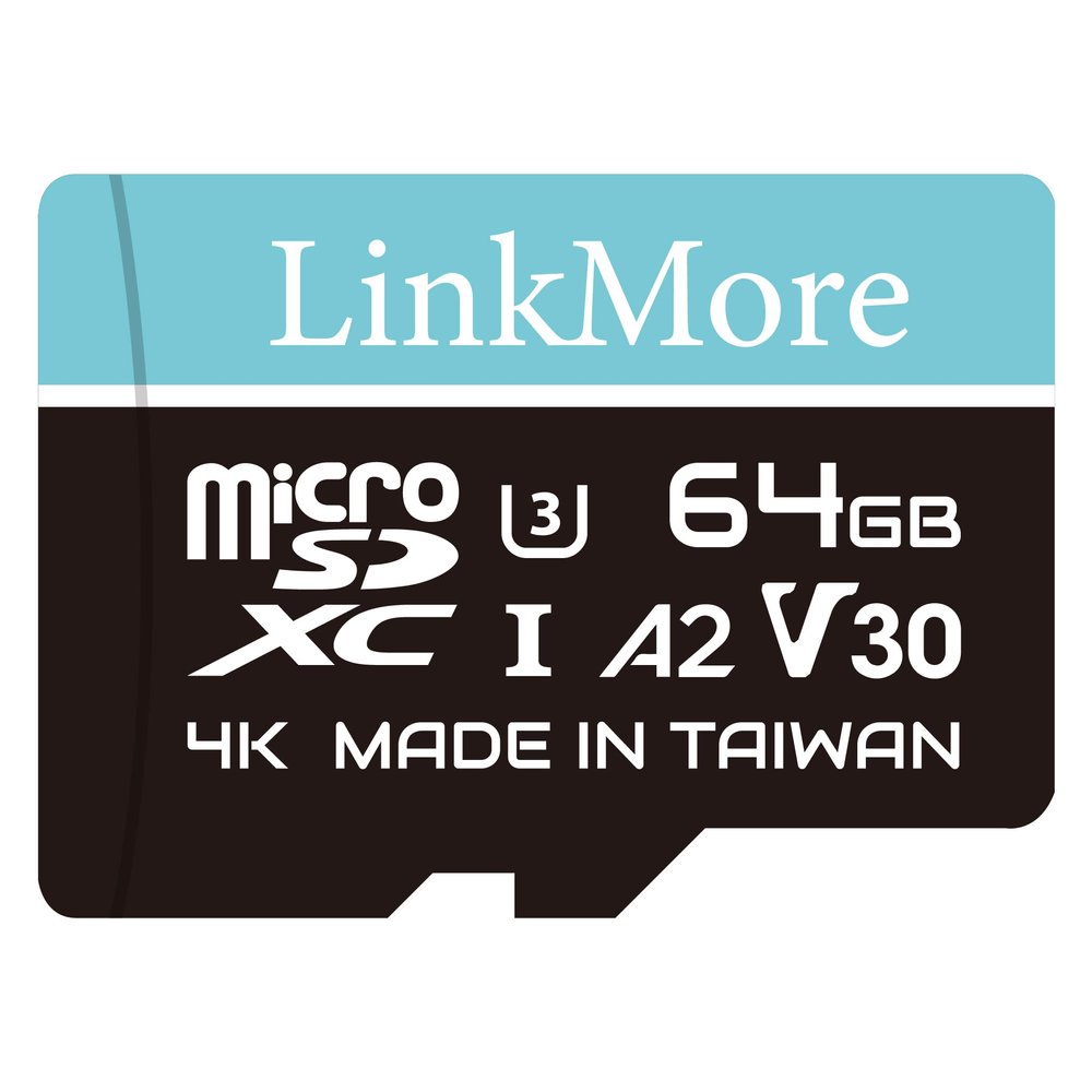 LinkMore 64GB Lite Micro SD Card, A2, UHS-I, U3, V30, Class 10 Compatible, Max Sequential Read up to 100MB/s, Max Sequential Write up to 30MB/s, SD Adapter Included
