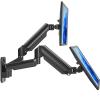 HUANUO Dual Monitor Wall Mount for 17-32 Inch Screens - Height-Adjustable Gas Spring Arms (Per Arm 4.4-17.6lbs) - VESA 75x75/100x100 - Tilt, Swivel, Rotation - Home Office & Workspace Desk Setup view 1