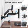 HUANUO Dual Monitor Wall Mount for 17-32 Inch Screens - Height-Adjustable Gas Spring Arms (Per Arm 4.4-17.6lbs) - VESA 75x75/100x100 - Tilt, Swivel, Rotation - Home Office & Workspace Desk Setup view 3