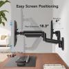 HUANUO Dual Monitor Wall Mount for 17-32 Inch Screens - Height-Adjustable Gas Spring Arms (Per Arm 4.4-17.6lbs) - VESA 75x75/100x100 - Tilt, Swivel, Rotation - Home Office & Workspace Desk Setup view 4