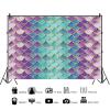 10x8ft Mermaid Backdrop Glitter Mermaid Scales Photography Background Kids Birthday Party Girls Princess Baby Shower Banner Decorations Supplies Photo Booth Props view 2