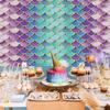 10x8ft Mermaid Backdrop Glitter Mermaid Scales Photography Background Kids Birthday Party Girls Princess Baby Shower Banner Decorations Supplies Photo Booth Props view 3