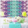 10x8ft Mermaid Backdrop Glitter Mermaid Scales Photography Background Kids Birthday Party Girls Princess Baby Shower Banner Decorations Supplies Photo Booth Props view 4