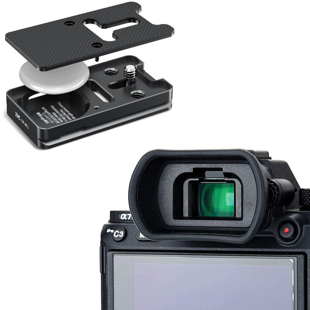 Camera Eyecup + Quick Release Plate for AirTagCamera Eyecup with Quick Release Plate for AirTag