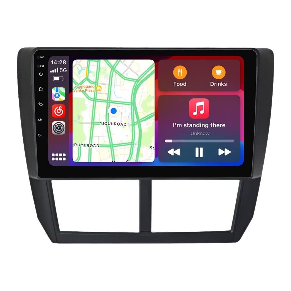 Stereo for Subaru Forester Impreza WRX 2008-2012, Biorunn 9 Inch GPS Radio Wireless Car-Play Android Auto Upgrade Dash Kit IPS Navi RDS Head Unit 2GB RAM 32GB ROM