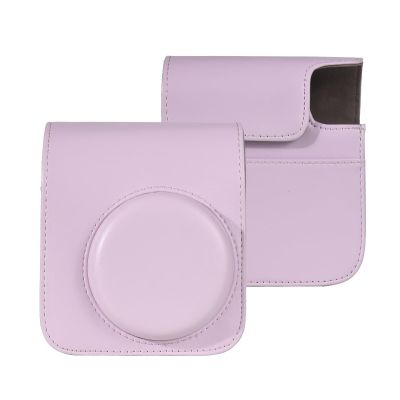 Andoer Instant Camera Protective Case PU Leather Camera Storage Bag with Removable Adjustable Shoulder Strap Replacement for Fujifilm instax Mini 12, Pink