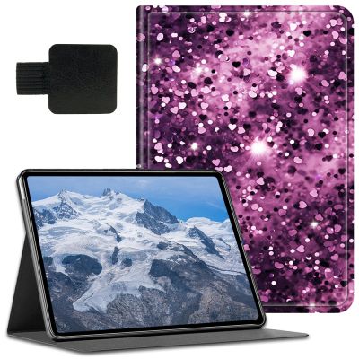 BFDHGQZC Case for Samsung Galaxy Tab A7 Lite 8.7 Inch 2021 Model (SM-T220/T225/T227), with Pen Holder,PU Leather Shockproof Stand Protive Cover for Samsung Tab A7 Lite,Purple Leopard Print Glitter