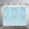 Leyiyi 15x10ft Light Blue Vintage Room Inside Backdrop European Frame Modern House French Castle Cementery Wall Retro Style Photo Background Cowboy Kids Birthday Portrait Studio Props Vinyl Wallpaper view 3