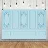 Leyiyi 15x10ft Light Blue Vintage Room Inside Backdrop European Frame Modern House French Castle Cementery Wall Retro Style Photo Background Cowboy Kids Birthday Portrait Studio Props Vinyl Wallpaper view 4