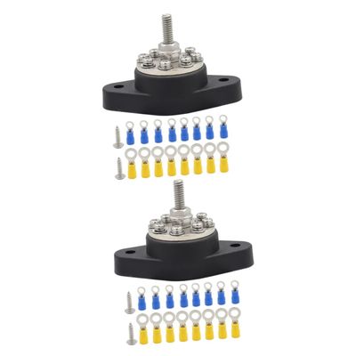 Uonlytech 2sets Terminal Block Bus Bar Distribution Junction Post for Automotive Rvs Boats Easy Installation Design Professional Workmanship Includes Screws and Terminals