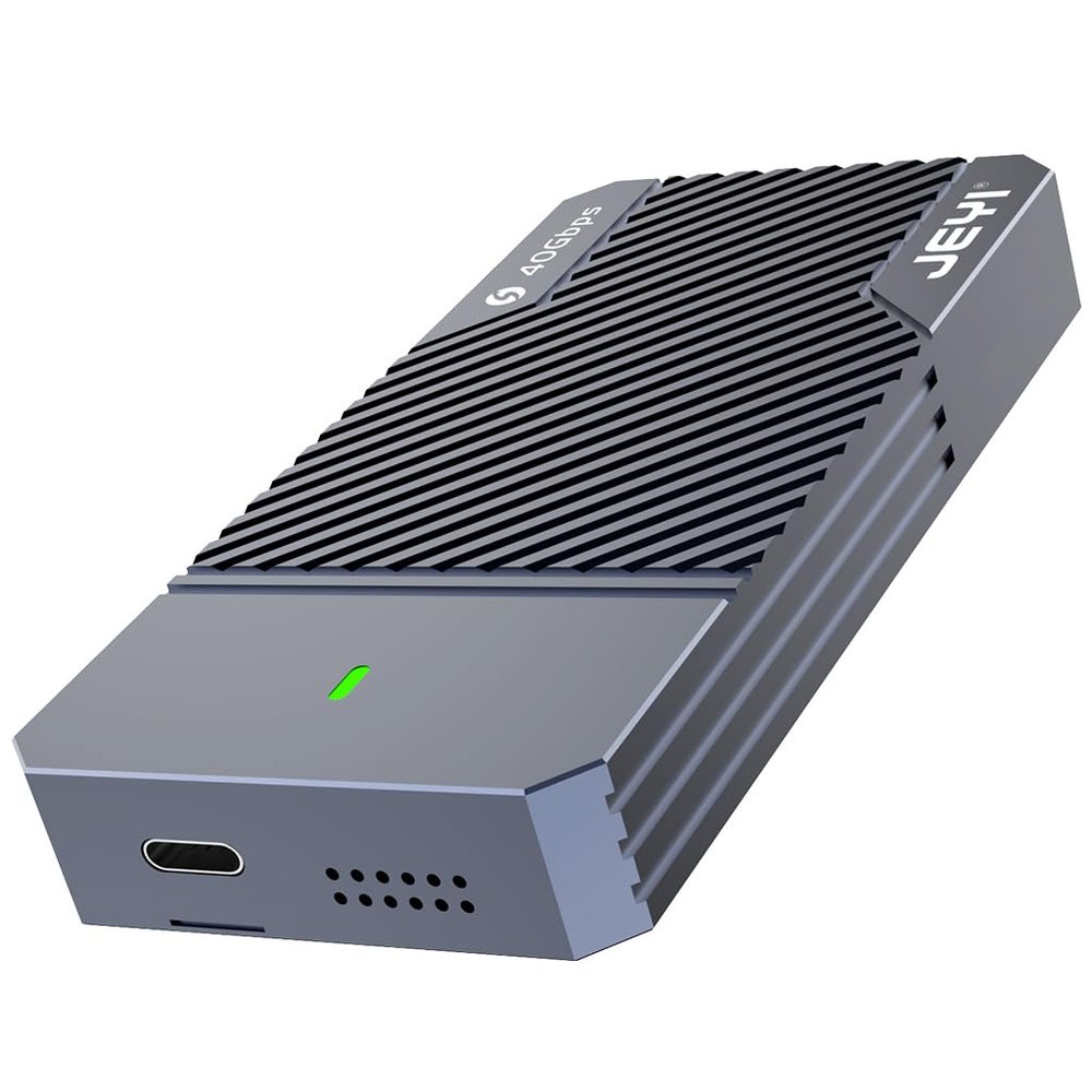 JMT USB 4.0 SSD Enclosure 40Gbps M.2 NVMe 2280 to USB-c Solid State Drive Case Compatible with Thunderbolt4/3 USB 3.2/3.1/3 (TB-2464)