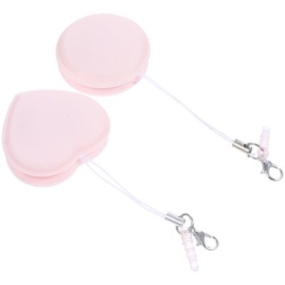 DEARMAMY Lens Cleaner 2Pcs Pink Macaron Phone Screen Cleaner Heart-Shaped Macaron Mobile Phone Screen for Screen Eyeglasses Camera Cleaning