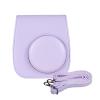 Andoer Instant Camera Storage Case PU Leather Magnetic Buckle with Shoulder Strap Compatible with Fujifilm Instax Mini 12/11/9/8, Purple, Classic view 3