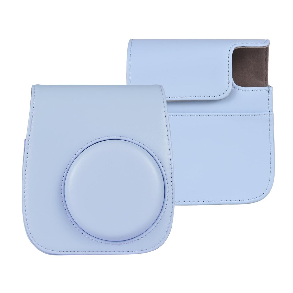 Andoer Instant Camera Storage Case Camera Bag PU Leather Magnetic Buckle with Shoulder Strap Compatible with Fujifilm Instax Mini 12/11/9/8, azul