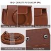 Andoer Instant Camera Storage Case Camera Bag PU Leather Magnetic Buckle with Shoulder Strap Compatible with Fujifilm Instax Mini 12/11/9/8, verde view 2