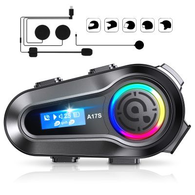 SUOOKC Motorcycle Bluetooth Headset 2 Riders Intercom Headphone Motorcycle Helmet Speakers with Noise Cancellation&Music Sharing for Motorcycling Riding Skiing Climbing