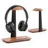 UPERGO Walnut Headphone Stand, Wood Headset Stand for Desk, Universal Headphone Holder with Storage Base for Gaming, Airpod max, Bose,Razer view 1