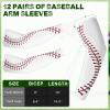 Cozypower 12 Pairs Baseball Sleeves for Youth Boys Sports Arm Softball Compression Kids Arm Sleeves for Sun Protection(YM,White) view 2