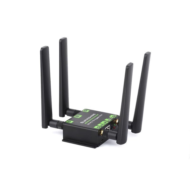 5G M.2 to Gigabit Ethernet Converter, 5G M.2 to USB3.1, Wall-Mount Support, Quad Antennas, Onboard M.2 Key B Interface, USB3.1 Port Contains RM500U-CNV Module (RM500U-CNV 5G M.2 to ETH)