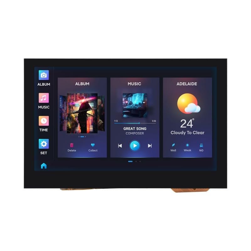 ESP32-S3 4.3inch Capacitive Touch Display Development Board, 800480 Pixels, Integrates RGB Interface LCD with 5-Point Touch, 32-Bit LX7 Dual-Core Processor (ESP32-S3-Touch-LCD-4.3)