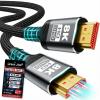  -  10K 8K HDMI Cable 2.1, 1.5FT 3.3FT 5FT 6.6FT 10FT 13FT 16FT 20FT 25FT, 48Gbps Gold-Plated Ultra High Speed Military Grade Nylon Braided HDMI Cord 8K@60Hz /4K@120Hz, HDCP 2.2&2.3(3.3FT) view 1