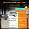  -  10K 8K HDMI Cable 2.1, 1.5FT 3.3FT 5FT 6.6FT 10FT 13FT 16FT 20FT 25FT, 48Gbps Gold-Plated Ultra High Speed Military Grade Nylon Braided HDMI Cord 8K@60Hz /4K@120Hz, HDCP 2.2&2.3(3.3FT) view 2