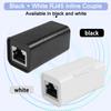 HATMINI 4PCS RJ45 Coupler,RJ45 Inline Coupler with Shield,8P8S Network Connectors Female to Female Ethernet Cable Extender Adapter for Cat6/ Cat5/ Cat5e Ethernet Cable2black+2white view 2