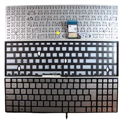 Power4Laptops French Layout Backlit Silver Replacement Laptop Keyboard Compatible with Asus ZenBook Pro UX501JW-DH71WX-HID01