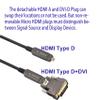 SkyeySnail 200ft 4K HDMI DVI Cable, Fiber Optic HDMI Cable, Micro HDMI to HDMI, Detachable Type A to DVI, D to DVI, 18Gbps Ultra Speed, Slim Flexible, Long Extended, for Projector TV Xbox PS view 3