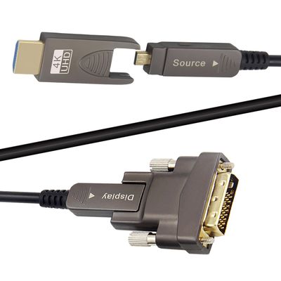 175ft 4K HDMI DVI Cable, Fiber Optic HDMI Cable, Micro HDMI to HDMI, Detachable Type A to DVI, D to DVI, 18Gbps Ultra Speed, Slim Flexible, Long Extended, for Projector TV Xbox PS