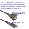 SkyeySnail 150ft 4K HDMI DVI Cable, Fiber Optic HDMI Cable, Micro HDMI to HDMI, Detachable Type A to DVI, D to DVI, 18Gbps Ultra Speed, Slim Flexible, Long Extended, for Projector TV Xbox PS view 2