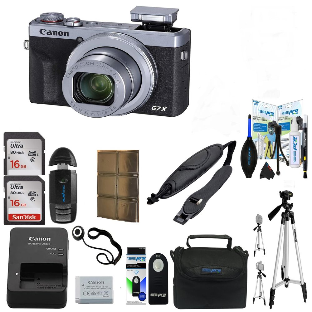 Canon PowerShot G7 X Mark III Digital Camera (Silver) - with PixiBytes Basic Accessory Bundle (Renewed)