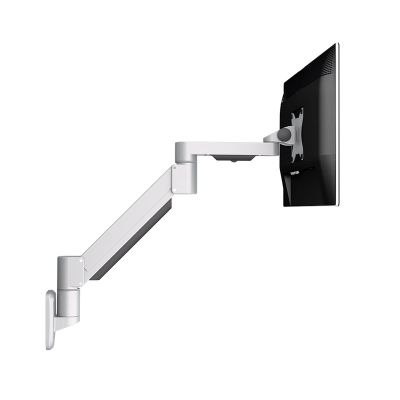 GLigeT Monitor Arm Gas Single Monitor Stand Desk Mount Wall-Mounted Foldable Monitor Stand Arm 22"-30" Adjustable Monitor Wall Mount Bracket, Holds Up to 17.6 Lbs Monitor Desk Mount (Color : Silver)