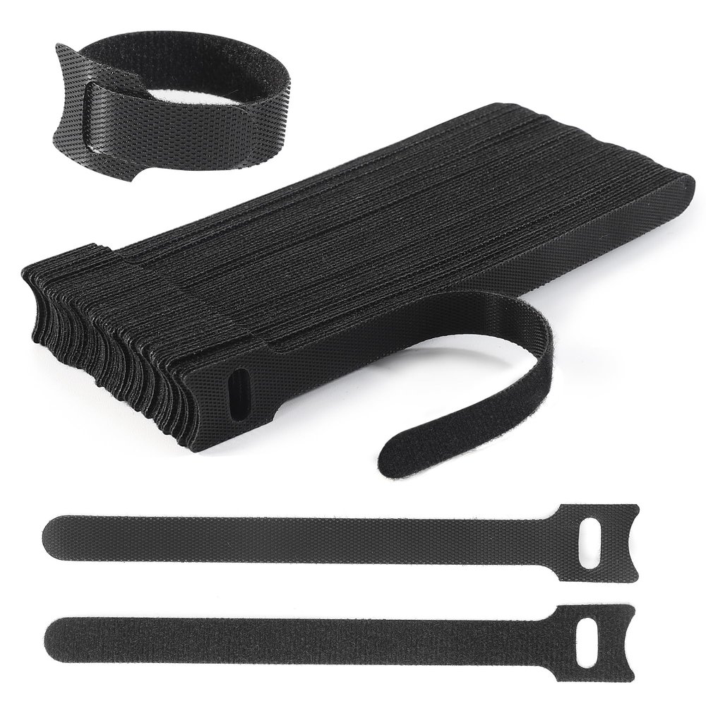 Nettbe Reusable Cable Ties, 60 PCS 8 Inches Adjustable Cord Straps Wire Organizer Cord Wrap and Hook Loop Cable Management