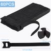 Nettbe Reusable Cable Ties, 60 PCS 8 Inches Adjustable Cord Straps Wire Organizer Cord Wrap and Hook Loop Cable Management view 2