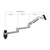 GLigeT Monitor Arm Gas Wall Mount Monitor Bracket Arm Aluminum Ultra Long Mechanical Spring Arm Monitor Support Full Motion Monitor Holder Mount Bracket, Silver Monitor Desk Mount view 2