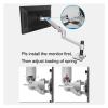 GLigeT Monitor Arm Gas Wall Mount Monitor Bracket Arm Aluminum Ultra Long Mechanical Spring Arm Monitor Support Full Motion Monitor Holder Mount Bracket, Silver Monitor Desk Mount view 4