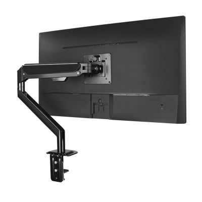 Monitor Arm Gas 17-32" Desktop Monitor Mount Bracket, Gas Spring Height Adjustable Desk Stand, Aluminum Single Arm Suporte with Max. VESA 75*75mm 100*100mm Monitor Desk Mount ( Color : Black )