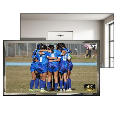 Soulaca 42 inches 4K Smart Bathroom Mirror TV Version Voice Control Alexa Waterproof LED Television IP65 ATSC SPA Hotel Big Size Screen Mirror