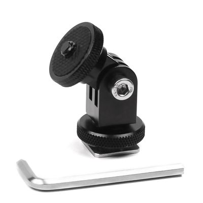 NATEFEMIN Cold Shoe Extension Base, 360 Rotatable Cold Shoe to 1/4 Screw Base for Camera LED Video Light Flash Light