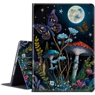 BPQOJB for All-New Fire HD 10 Tablet Case (13th Generation 10.1 inch 2023 Release) with Adjustable Stand & Auto Wake/Sleep Feature Smart Protect Cover Case - Mushroom Butterfly Moon