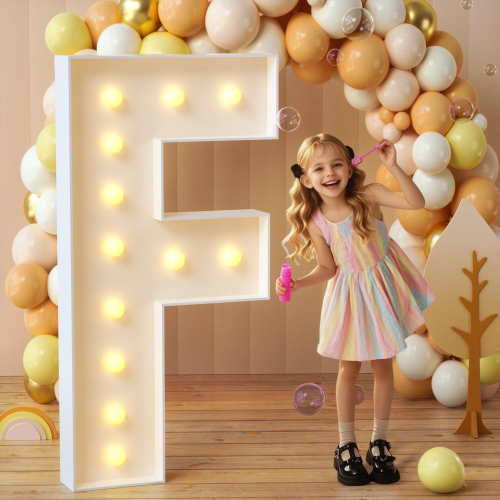 imprsv Marquee Letters, 4FT Light Up Letters F with Light for Party Decor