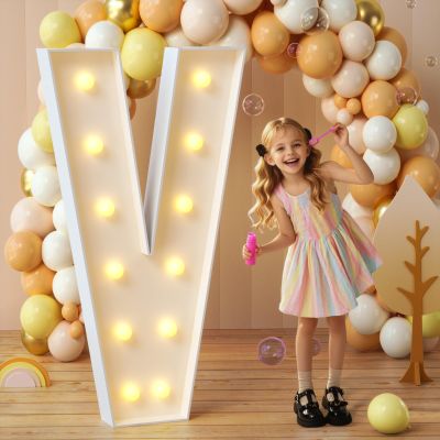 imprsv Marquee Letters, 4FT Light Up Letters V with Light for Party Decor