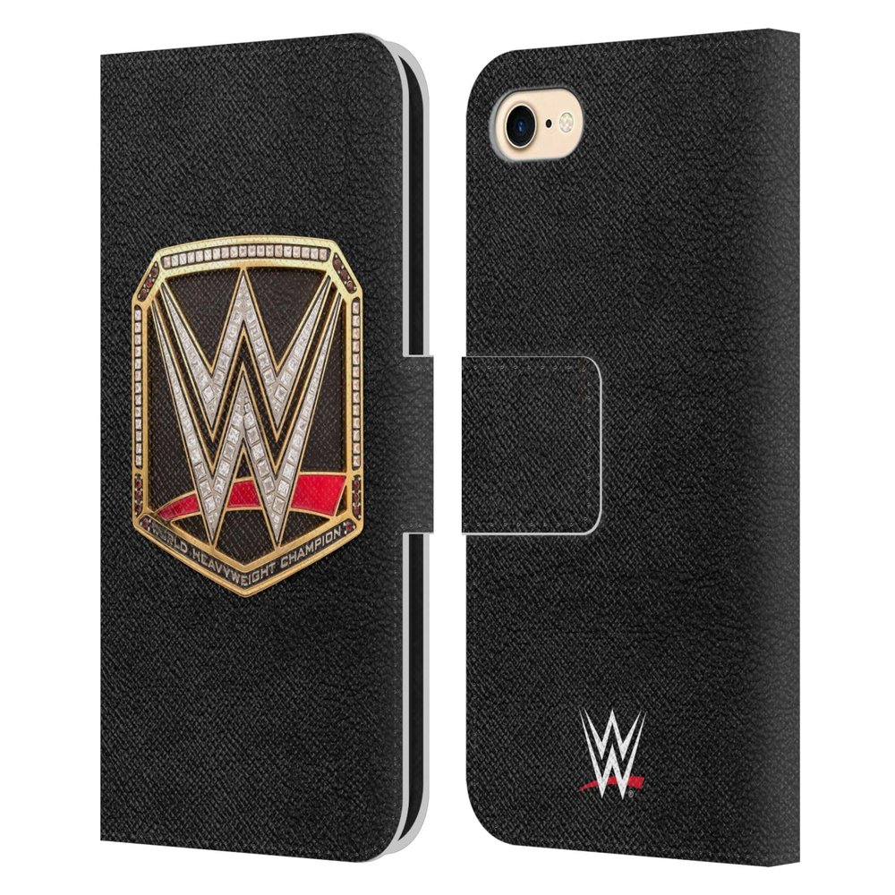 Head Case Designs Officially Licensed WWE Championship Title Belts Leather Wallet Case Compatible with Apple iPhone 7/8 / SE 2020 & 2022