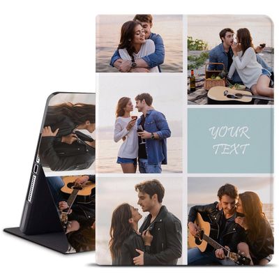 Custom Photo Case for iPad Pro12.9'' 6th/5th/4th/3rd Gen 2022/2021/2020/2018 Personalized Collage Multi Picture Text Folio Tablet Cover Lightweight Shockproof Protective Smart Case Auto Wake Sleep