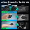 Moman Motorcycle Helmet Headset Speaker, RS-S Motorbike Helmet Headphone HiFi/Noise Cancellation/Auto Answer/FM Radio/AI Voice/IPX6 Waterproof with 2 Type Mics Earphone for All Helmets and Solo Riding view 3