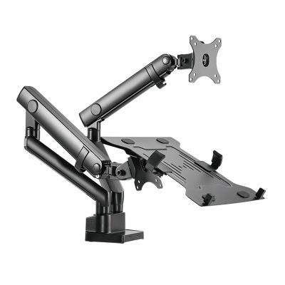GLigeT Monitor Arm Gas Adjustable Dual Arm Desk Mounts Monitor and Laptop Mount with Mechanical Spring Dual Monitor Stand with Clamp Fixing/Washer Mounting Base Monitor Desk Mount (Size : B)