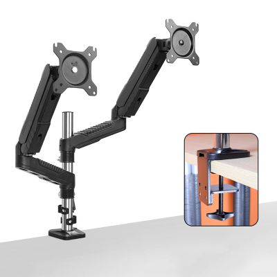 Monitor Arm Gas Monitor and Laptop Mount 2-in-1 Adjustable Dual Arm Desk Mounts Column Type Dual Monitor Stand Arm, VESA Mount 75/100mm with C Clamp Monitor Desk Mount ( Color : A , Size : Column 70CM